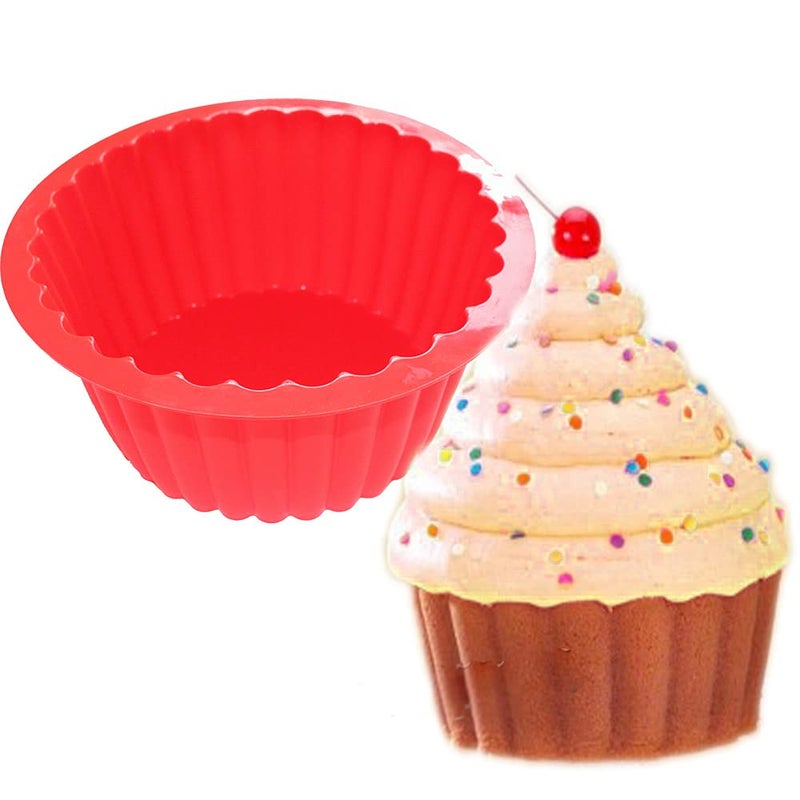 X-Haibei Giant Cupcake Pan Round Chocolate Cake Bread Bakeware Silicone Mold Top Dia. 7.8inch,Bottom 5.3inch, Height 3.5 inch - Image 2